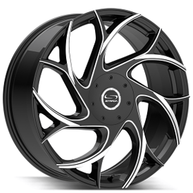 20" Strada Wheels Inferno Gloss Black Milled Tips Rims