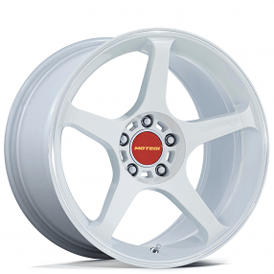 18" Motegi Racing Wheels MR159 Battle V Matsuri White Pearl with Machined Lip Stripe Flow Formed Rims