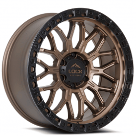 20" Lock Off-Road Wheels Combat Matte Bronze with Matte Black Ring Rims