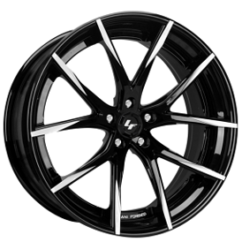 20" Lexani Forged Wheels LZ-102 Gloss Black Machined Tips Rims