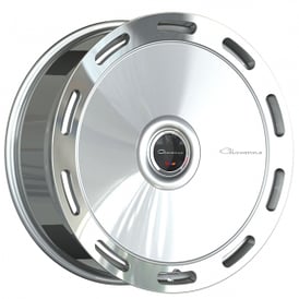 22" Giovanna Wheels AMUR Smooth Gloss Silver with Polished Lip Flow Formed Floating Cap Rims
