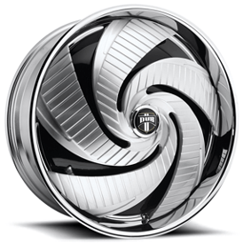 24" Dub Forged Wheels S810 Turbo Brushed Face with Chrome Lip Spinner Rims