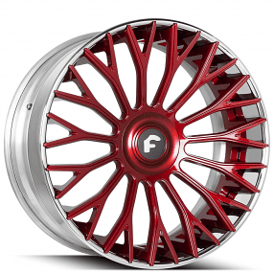 22" Forgiato Wheels NB6-ECL Crimson Red with Chrome Lip XL Floating Cap Forged Rims