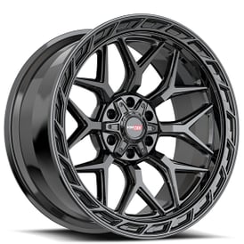 20" Vortek Off-Road VRP-504 Enzo Gloss Black Rims  