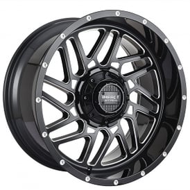 20" Impact Off-Road Wheels 808 Gloss Black with Milled Windows Rims