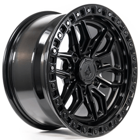 17" Arena Wheel Co A109 Hustle Satin Black Center with Gloss Black Lip 6-Lug Off-Road Rims  