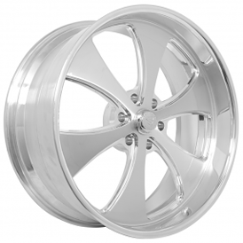 24" Snyper Forged Wheels Fury 6 Brushed Face with Polished Lip Monoblock Forged Rims
