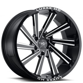 20" Luxxx HD Wheels LHD22 Gloss Black Milled Off-Road Rims