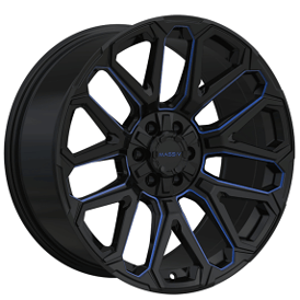 20" Massiv Off-Road Wheels OR5 Black with Blue Milled Rims
