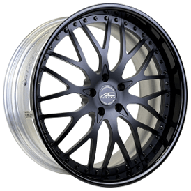 20" AC Forged Wheels ACF701 Matte Black Face with Gloss Black Lip and Rivets Three Piece Rims 