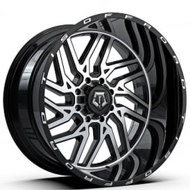 20" TIS Wheels 544MB Gloss Black with Machined Face Crossover Rims