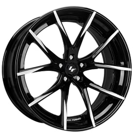 19" Lexani Forged Wheels LZ-102 Gloss Black Machined Tips Rims