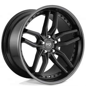 19" Niche Wheels M194 Methos Matte Black Face with Gloss Black Lip Rims 