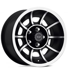 15" American Racing Wheels Vintage VN47 Vector Satin Black Machined Rims