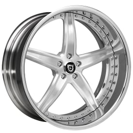 19" Lexani Forged Wheels LF-705 Brushed Silver Face with Chrome Lip Rims