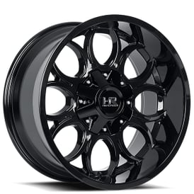 20" Hardrock Wheels H713 Horseshoe Gloss Black Off-Road Rims 