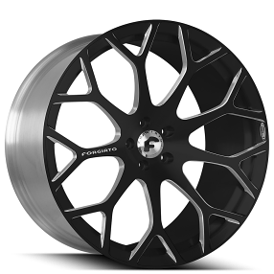 24" Forgiato Wheels Drea-M Black Milled with Machined Window Forged Rims 