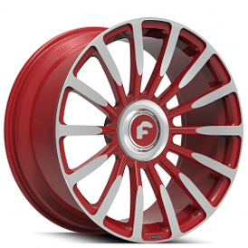 20" Forgiato Wheels Piatto-M Candy Red Machined Tips XL Floating Cap Forged Rims