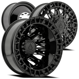 22" Arena Wheel Co A127 Innovator Dually Gloss Black Off-Road Rims 