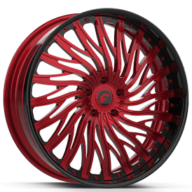 20" Forgiato Wheels Dobbiamo Gloss Red with Black Lip Forged Rims 