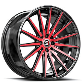 20" SPEC-1 Wheels SP-69 Gloss Black with Red Machined Rims 