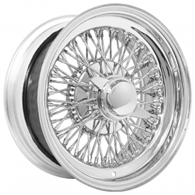 14x6" LA Wire Wheels Standard 72-Spoke Cross Lace Chrome Rims