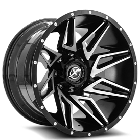 20" XF Off-Road Wheels XF-218 Gloss Black Machined Rims