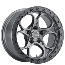 17" Weld Off-Road Wheels Ledge W107 Satin Gunmetal with Satin Black Ring Rotary Forged Rims