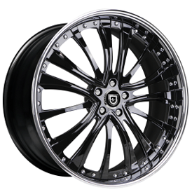 22" Lexani Forged Wheels LF-718 Gloss Black with Chrome Lip Rims