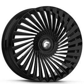 21" Forgiato Wheels Twisted Trimestre-M Gloss Black XL Floating Cap Forged Rims 