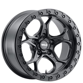 17" Weld Off-Road Wheels Ledge W901 Beadlock Satin Black with Satin Black Ring Rims