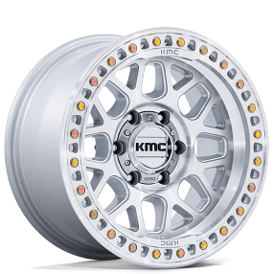 17" KMC Wheels KM549 GRS Gloss Silver with Machined Face Off-Road Rims