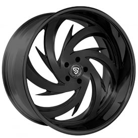 22" Staggered Snyper Forged Wheels Spada Full Black Monoblock Forged Rims
