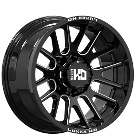 20" Luxxx HD Wheels LHD38 Gloss Black Milled Off-Road Rims