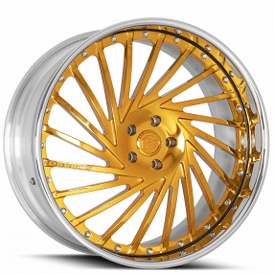 21" Forgiato Wheels Ventoso Gold over Chrome with Chrome Lip Forged Rims 