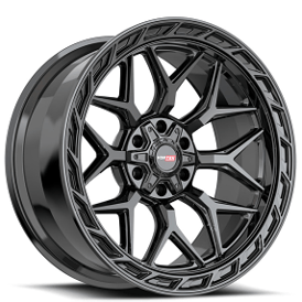 22" Vortek Off-Road VRP-504 Enzo Gloss Black Rims  