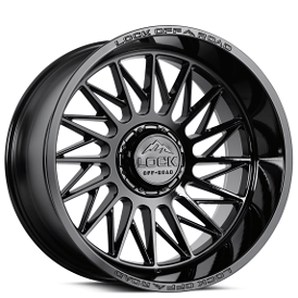 22" Lock Off-Road Wheels X-Treme Assault Gloss Black Rims