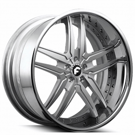 20" Forgiato Wheels Vizzo Brushed Gunmetal with Chrome Lip Forged Rims