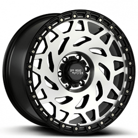 17" Off Road Monster Wheels M50 Gloss Black Machined with Black Ring Rims