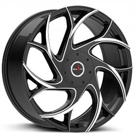20" Ignite Wheels Inferno Gloss Black Milled Tips Rims