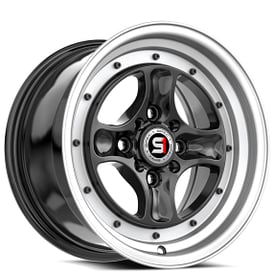 15" SPEC-1 Wheels SPT-35 Gloss Black with Machined Lip Rims  