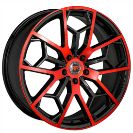 17" Revolution Racing Wheels RR23 Black with Red Face Rims