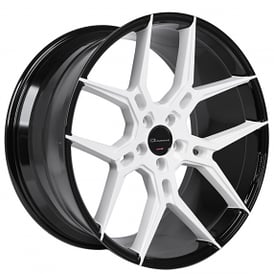 20" Staggered Giovanna Wheels Haleb Gloss Black with Custom White Face Rims