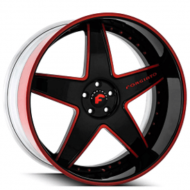 22" Staggered Forgiato Wheels Classico Custom 2 Tone with Custom Rivets Forged Rims