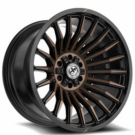 18" XF Off-Road Wheels XF-231 Satin Black with Bronze Machined Double Dark Tint Rims 