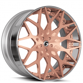 20" Forgiato Wheels Torino-ECL Rose Gold over Chrome with Chrome Lip Forged Rims 