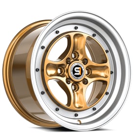 15" SPEC-1 Wheels SPT-35 Gold with Machined Lip Rims 