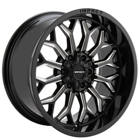20" Impact Off-Road Wheels 909 Gloss Black with Milled Windows Rims