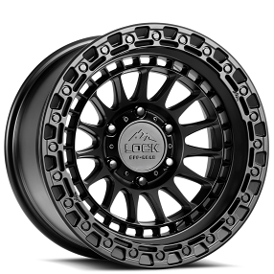 20" Lock Off-Road Wheels Mojave Matte Black with Matte Black Ring Rims