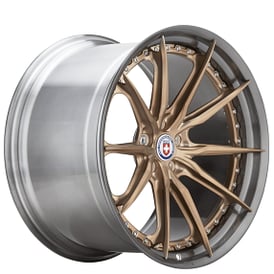 21" HRE Wheels S104SC Frozen Polished Champagne Center with Brushed Dark Clear Barrel Forged Rims